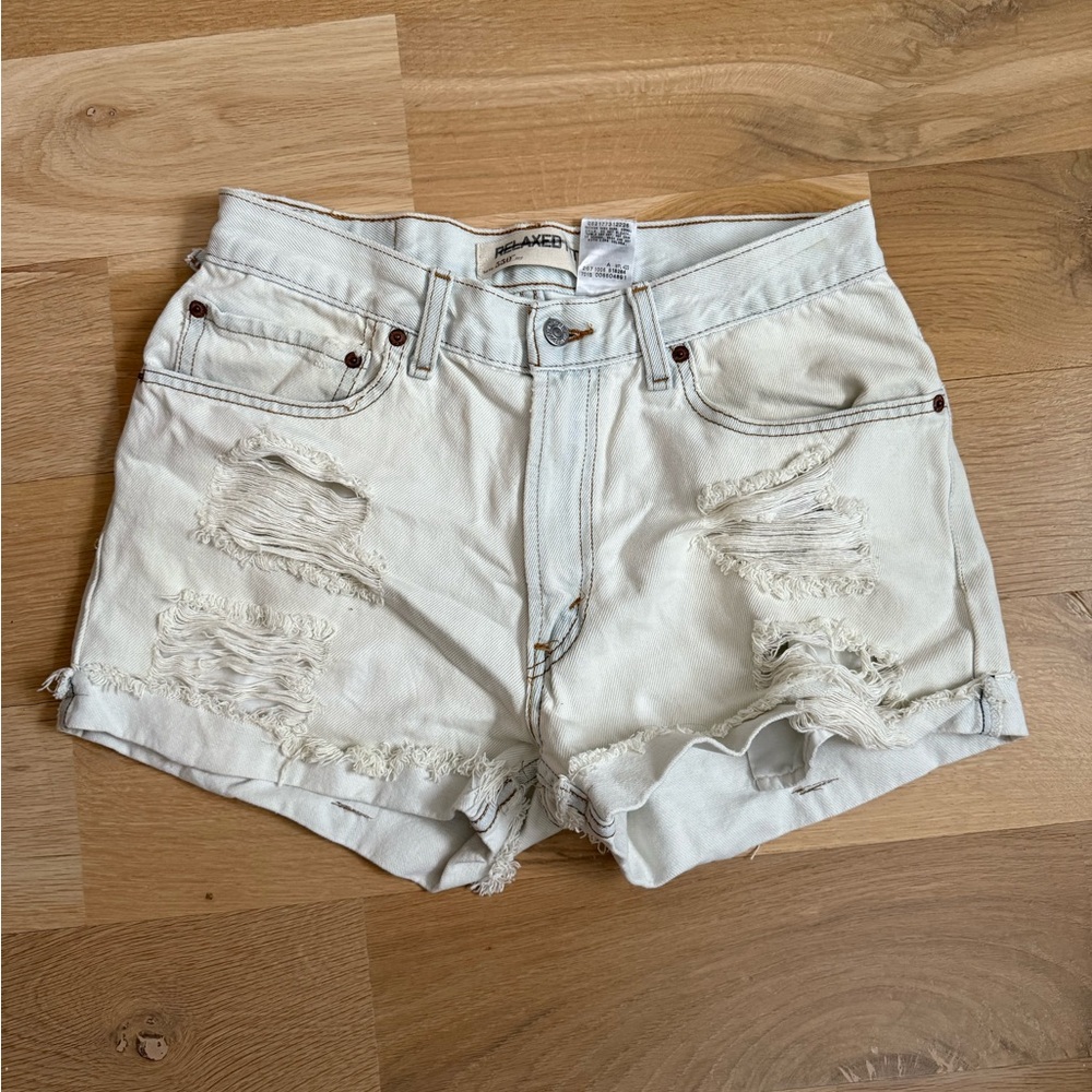 Distressed Levi Jean Shorts
